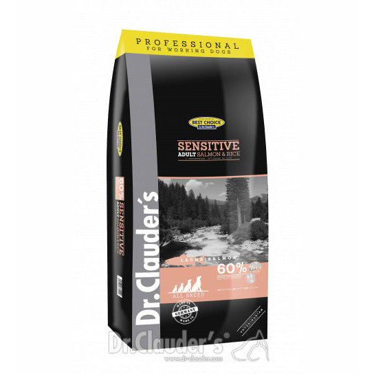 20kg Hundefoder med Laks og Ris | Glutenfri Tørfoder fra Dr.Clauder's