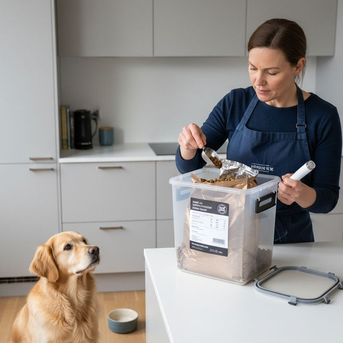 trygg oppbevaring hundefôr