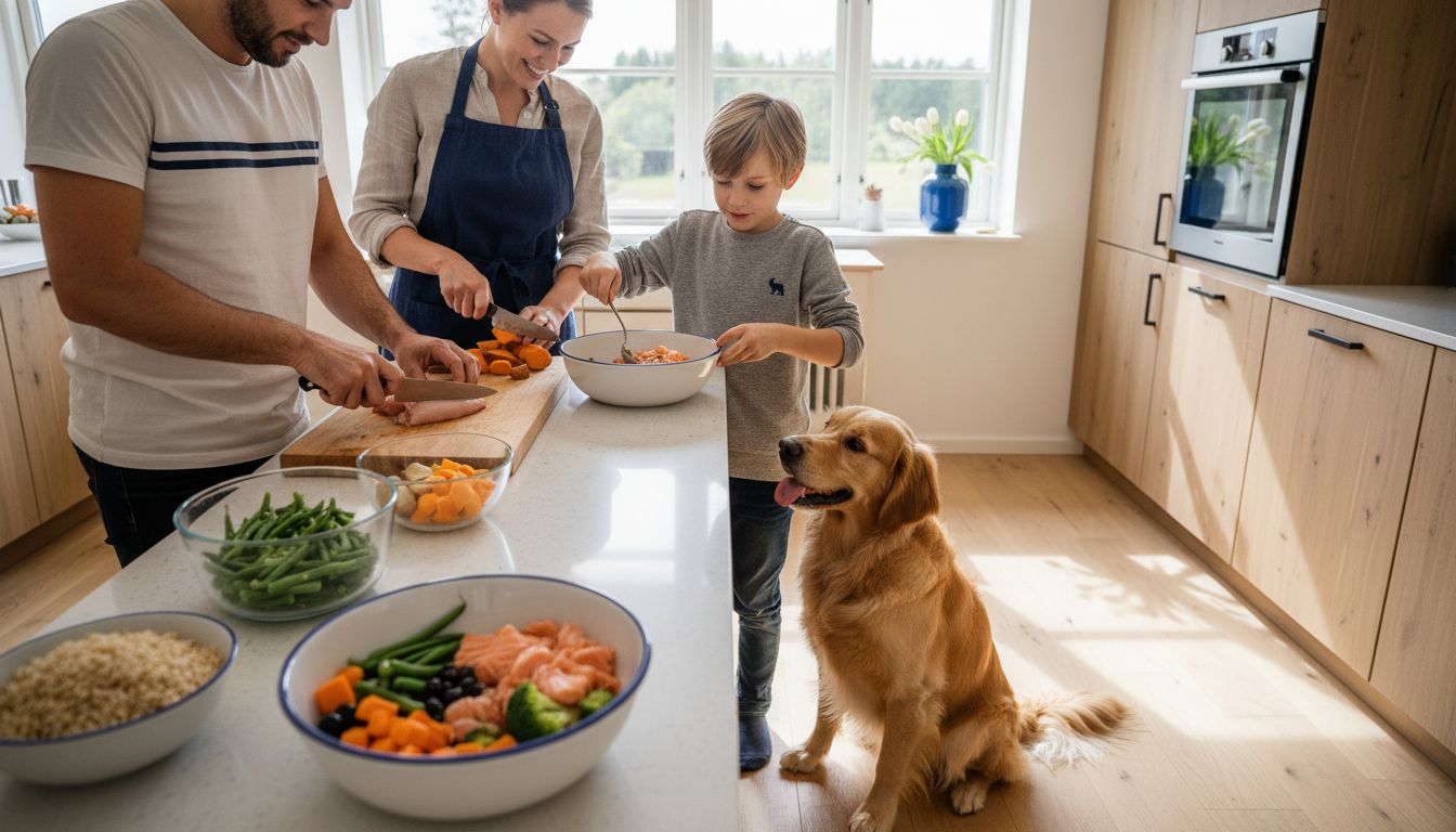 naturlig hundemat familie