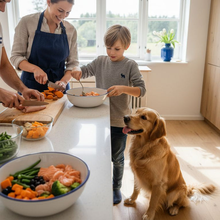 naturlig hundemat familie