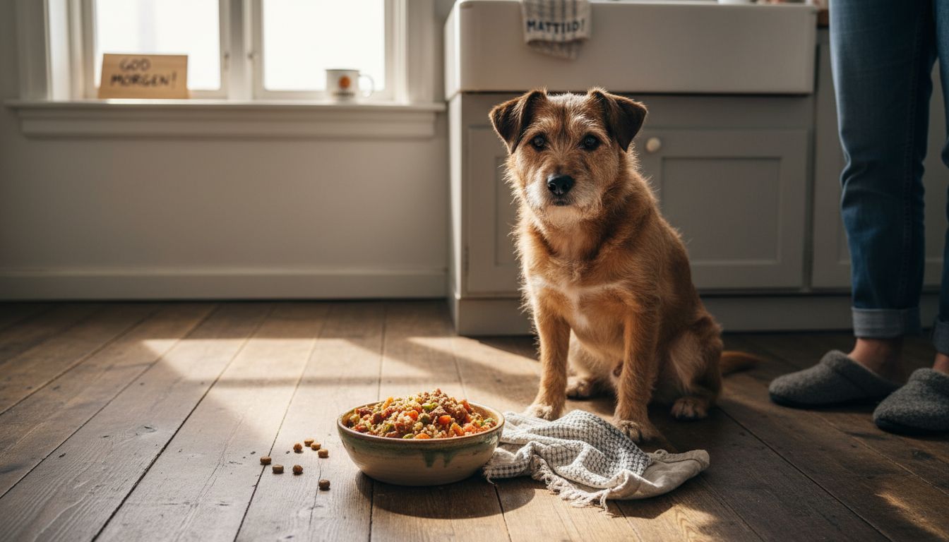 Hund klar for et sunt og naturlig måltid