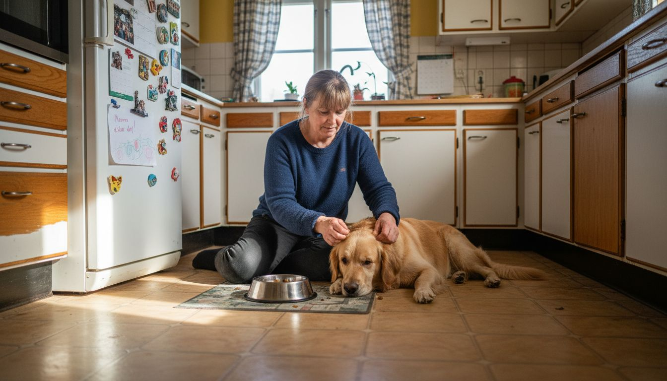 Hundeeier undersøker om retrieveren har matallergier eller reagerer på enkelte typer fôr.