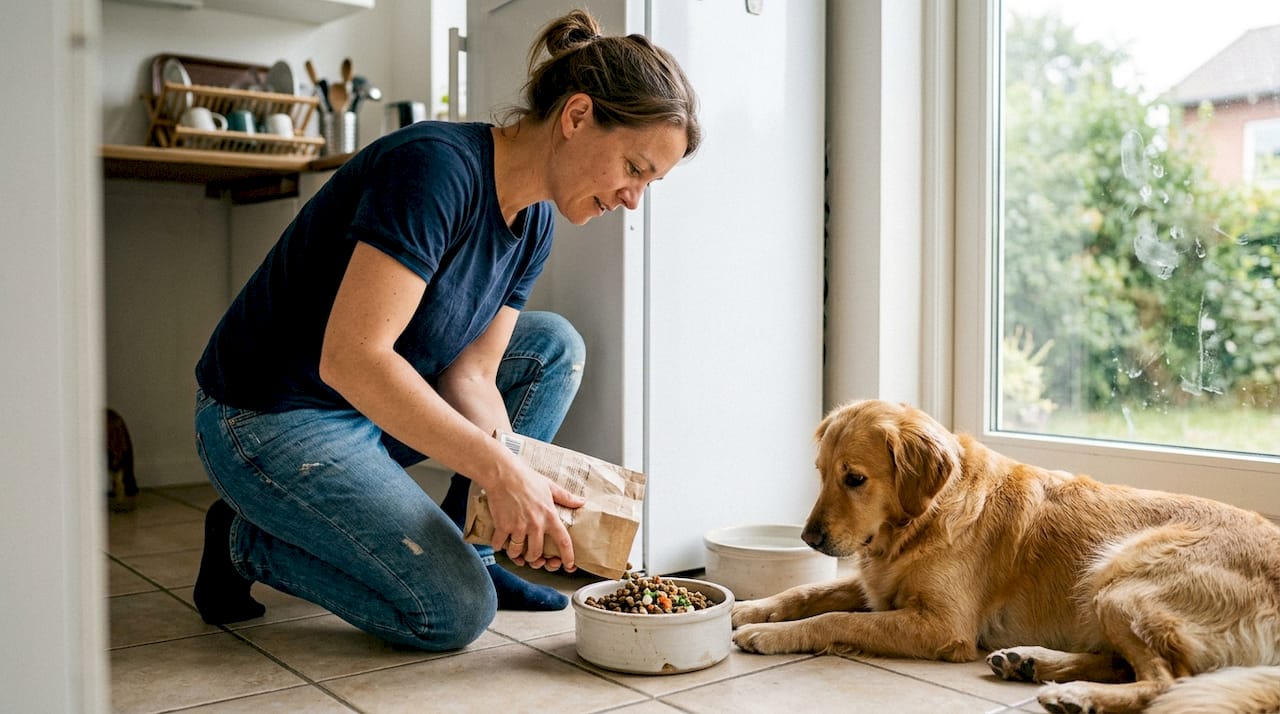 Hunden får servert mat med mye fiber hjemme