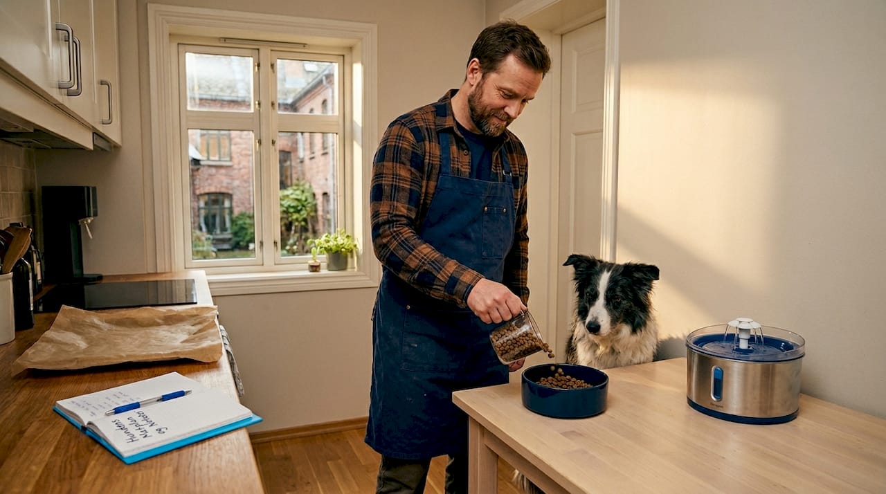 Hunden får spesialtilpasset mat laget på kjøkkenet.