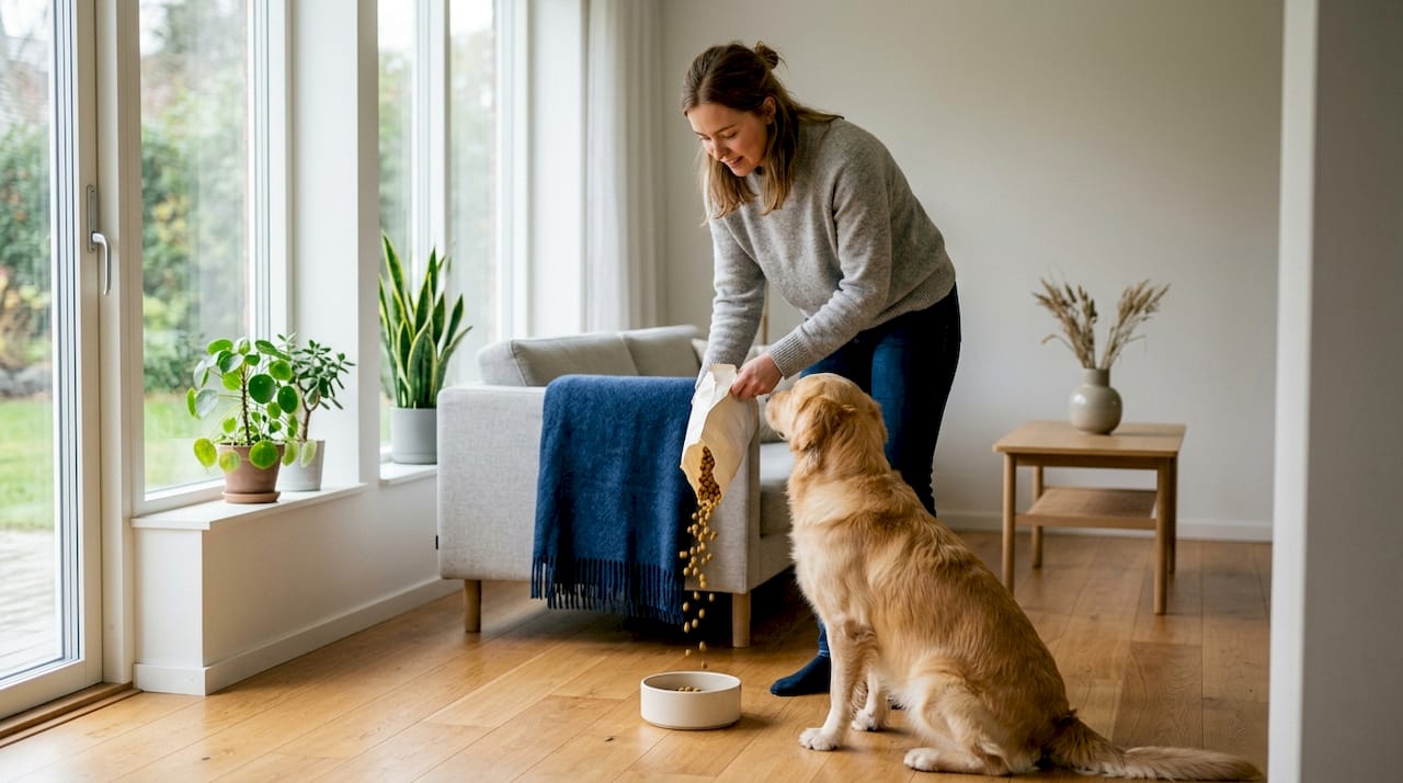 Eieren gir golden retrieveren sin glutenfri hundemat.