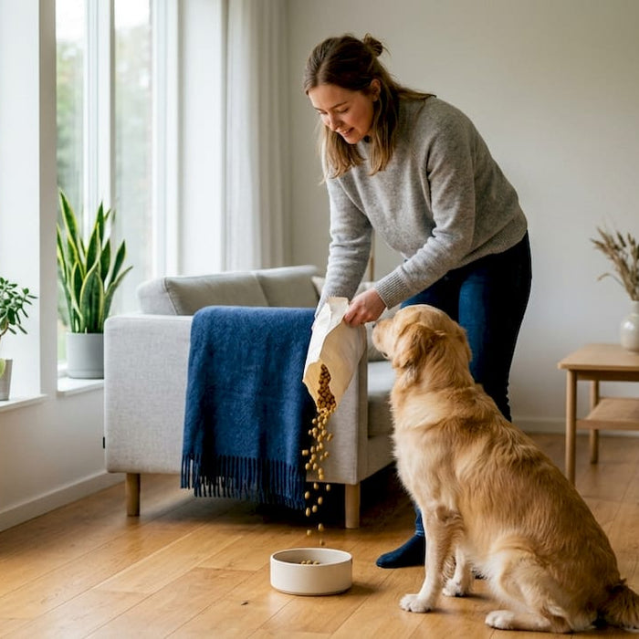 Eieren gir golden retrieveren sin glutenfri hundemat.
