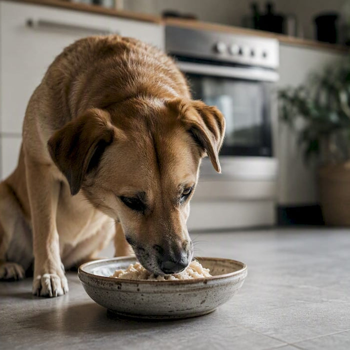 Hund på skånsom diett for følsom mage