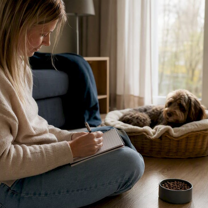 Eier legger merke til symptomer mens hunden ligger ned